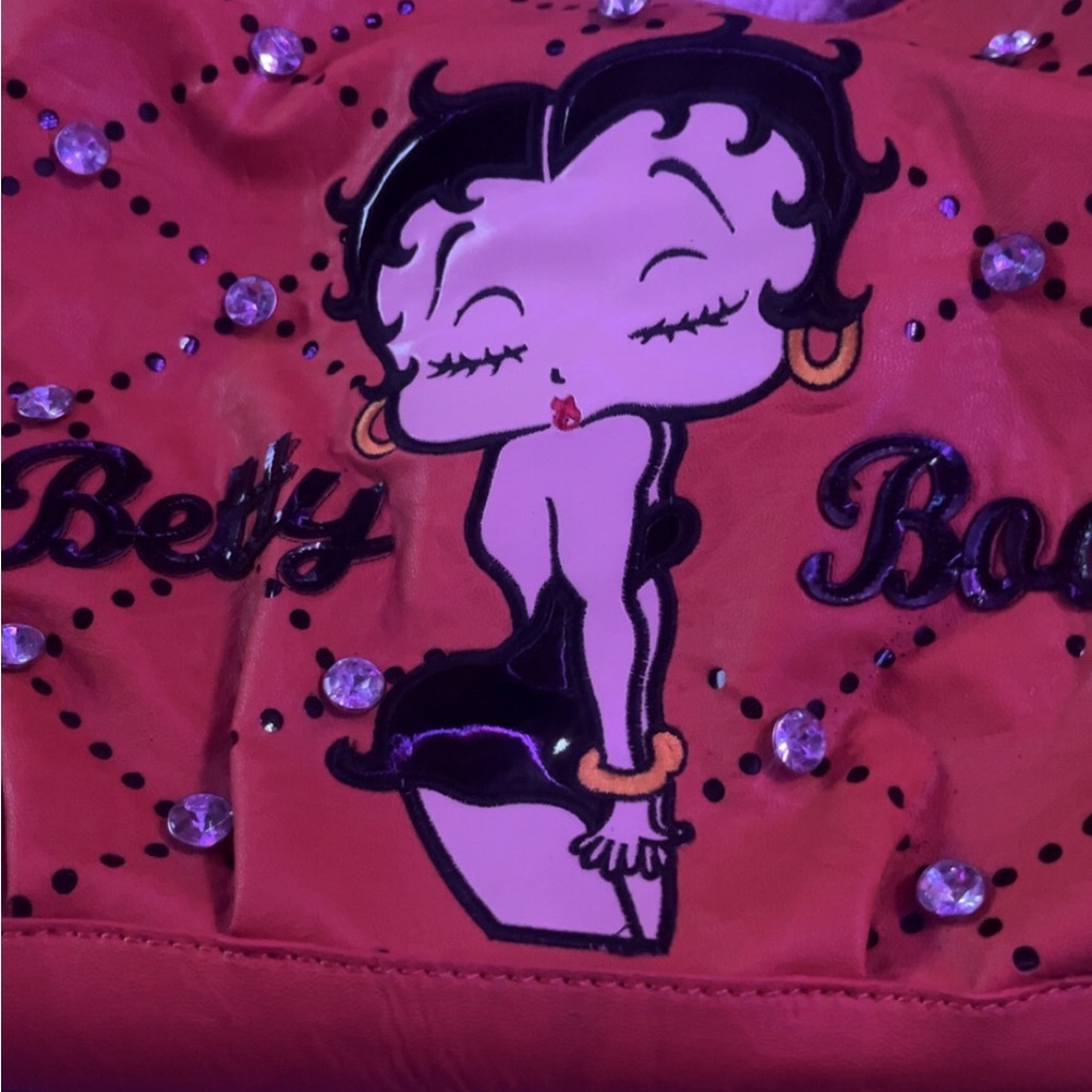 Betty Boop Vintage Orange Shoulder Bag With Rhinestones NWT - Picture 2 of 7